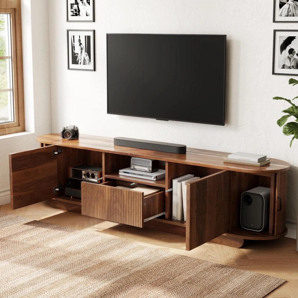 Mobile TV con 2 ante scorrevoli; 2 ante; 1 cassetto e vano aperto per soggiorno; 180 × 40 × 50 cm