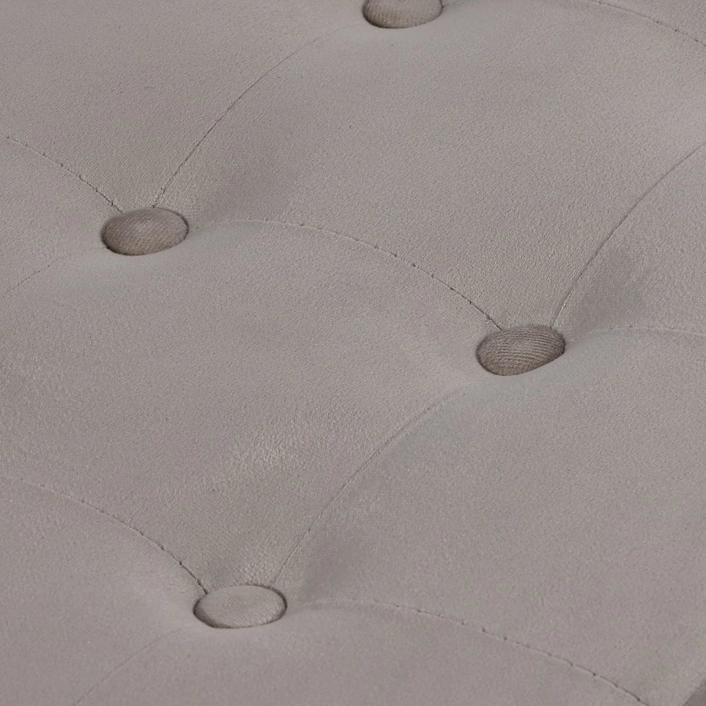Valora POUF PIEGHEVOLE XL Seduta Contenitore in Velluto Grigio-Beige