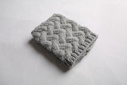 4 paia di calzettoni per stivali invernali per donna, calzettoni in lana a maglia corta con chiusura a knop, calzettoni per bambina, calzettoni per stivali invernali, caldi, in set di 4 colori - Nero + Grigio scuro + Grigio chiaro + Rosso - 16cm
