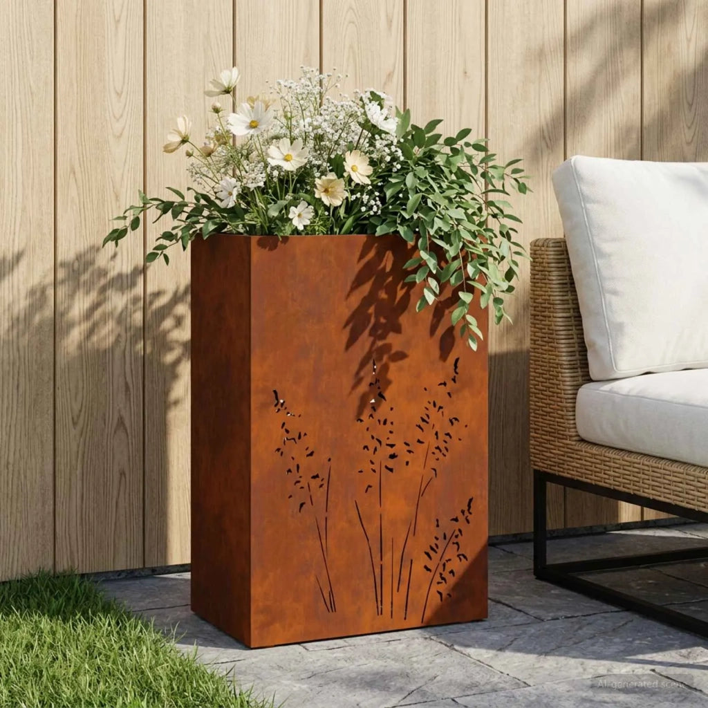 Vaso da giardino Ruggine 50 x 30 x 75 cm Acciaio Corten 8005790