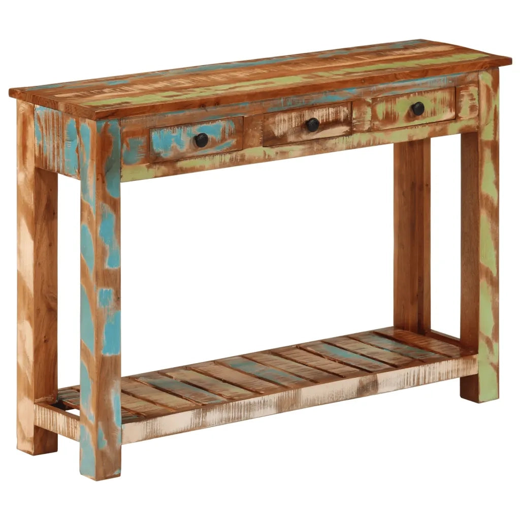 Tavolo Consolle 110x30x76 cm in Legno Massello Riciclato