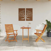 Set Bistro Pieghevole 3 pcs Marrone Legno di Acacia Massello 3375689