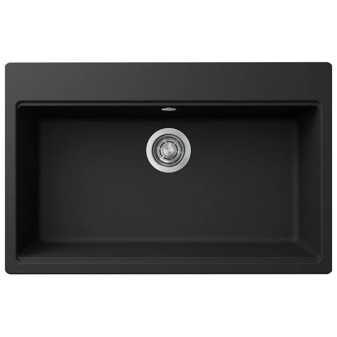 Elleci Time 130 LG213040 Lavello Incasso Granitek Matt Nero 40 Monovasca Sopratop