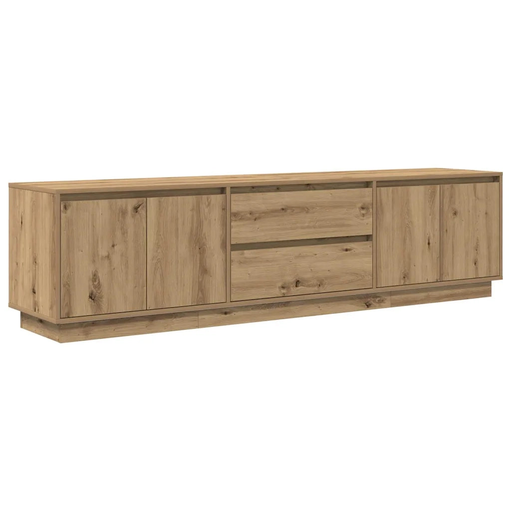 Mobile Porta TV con Luci LED Rovere Artigianale 193,5x41x50 cm 3328443
