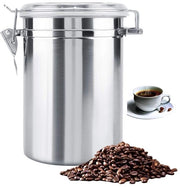 Contenitore per caffè - Acciaio inossidabile - Erettore - 1,9 litri - Per caffè in grani e tè - Ecologico - 0,8/1,1/1,4/1,9 l