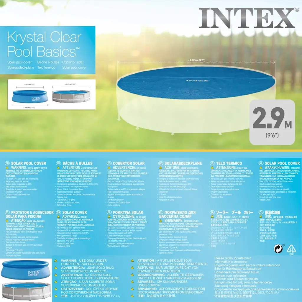 INTEX Copertura Solare per Piscina Circolare 305 cm 29021 91512