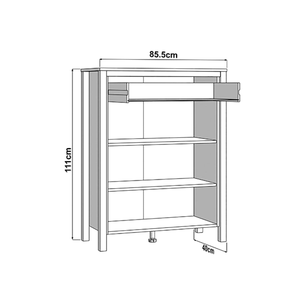 Russel, Mobile da Ingresso un Cassetto, 86x40x111h cm Bianco