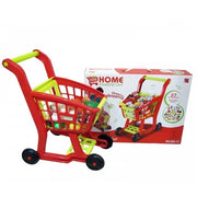 Trade Shop - Carrello Spesa Giocattolo Per Bambini Con Alimenti Scatolami 17 Accessori Gioco -
