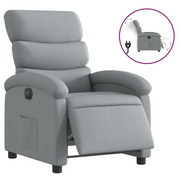 Poltrona | Sedia Relax Elettrica Reclinabile Grigio Chiaro in Tessuto