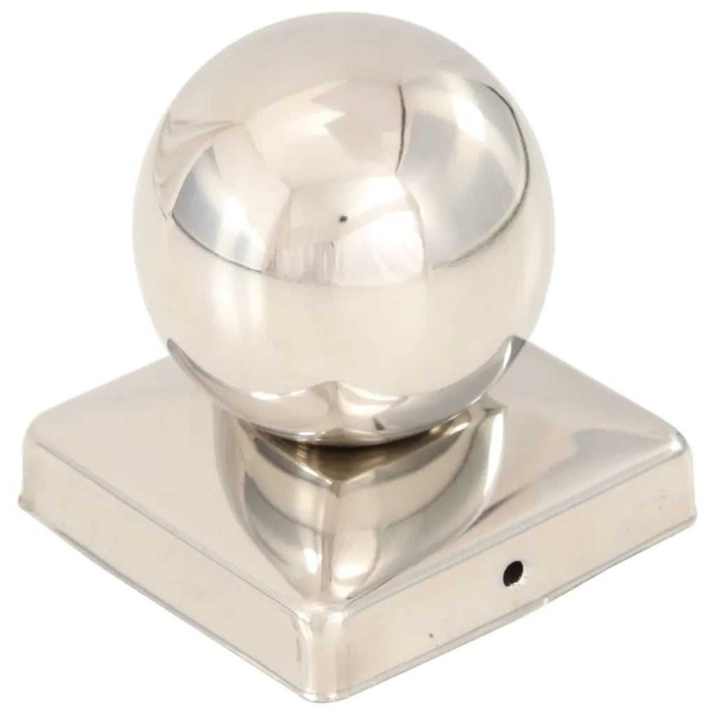 Tappi per Pali 6 pz Estremità a Globo in Acciaio Inox 101x101 mm 145496