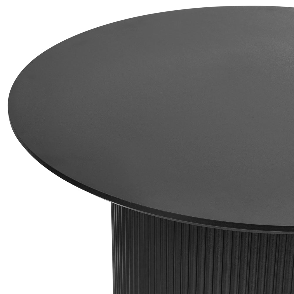 Tavolino da caffè Piano in MDF nero Base in metallo ø 50 cm Design moderno Soggiorno