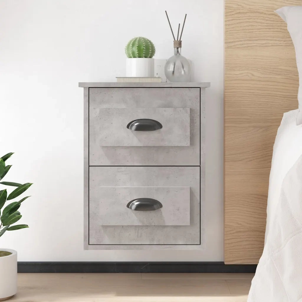 Comodini a Parete 2 pz Grigio Cemento 41,5x36x53 cmcod mxl 126961