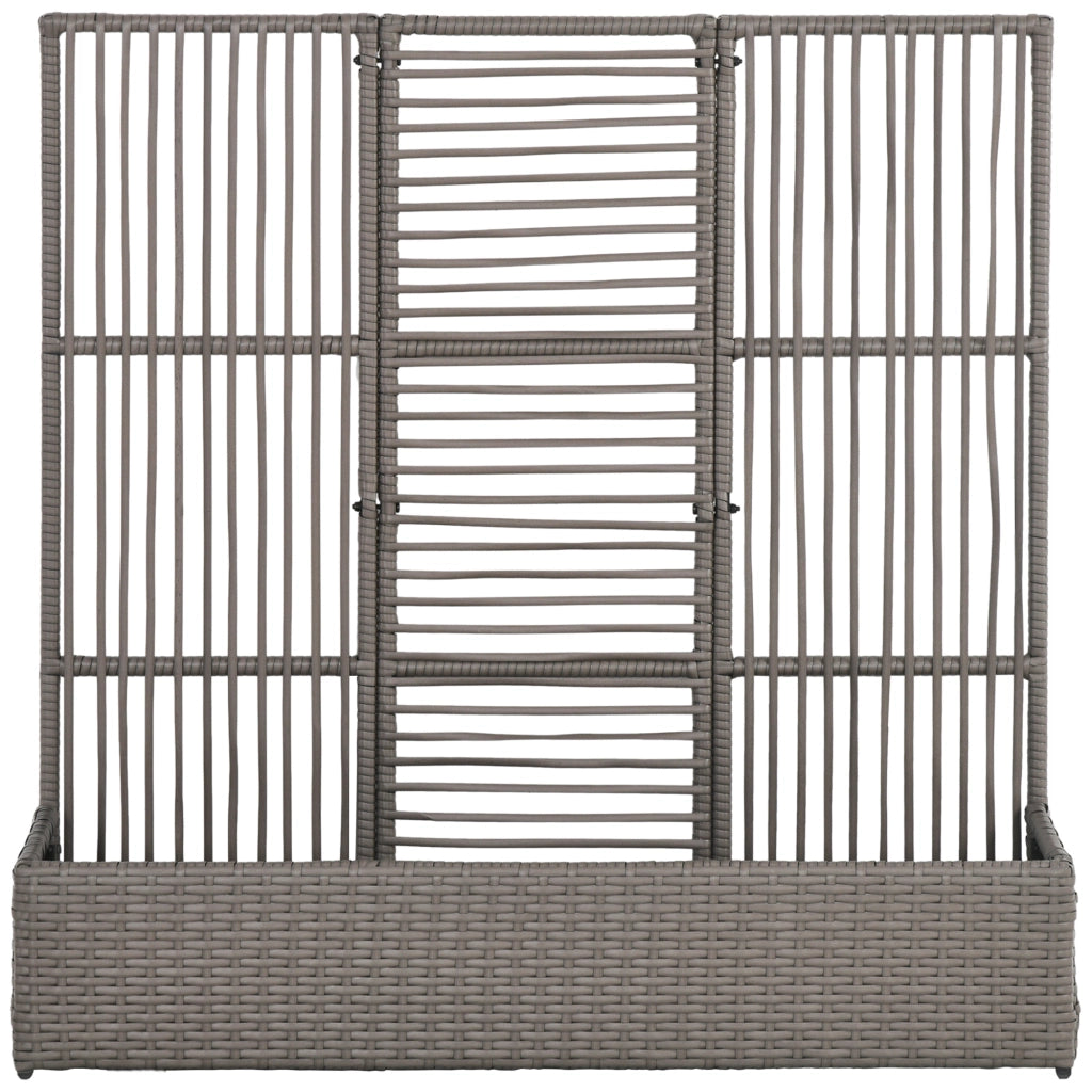 Vaso per fiori con traliccio ¨C zephmum ¨C Polyrattan, grigio, 103x29x103 cm