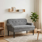 Loveseat con bottoni imbottiti Grigio Scuro 120 x 66 x 78 cm 42041829