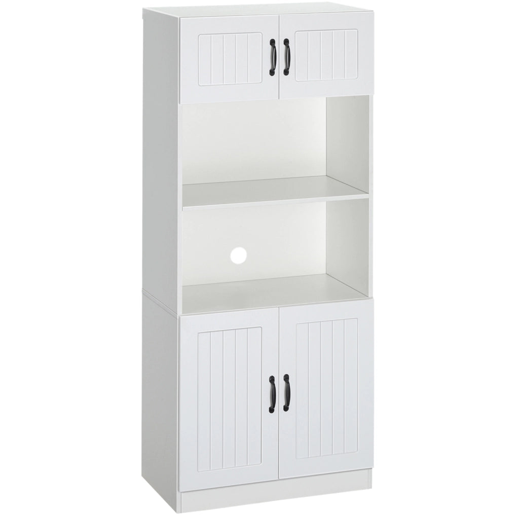 Mobile alto da cucina HOMCOM bianco con vano microonde