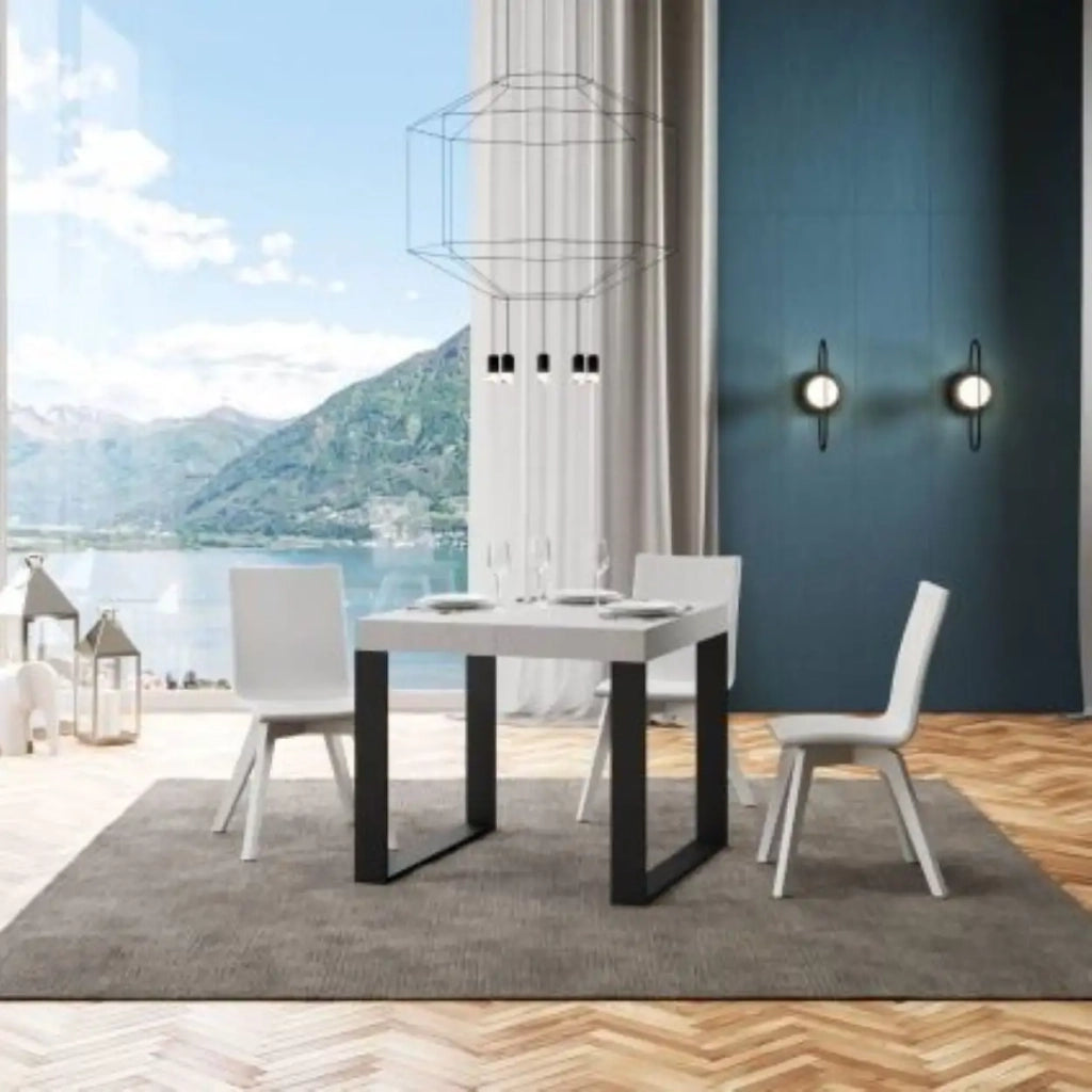 Tavolo allungabile 90/246x90 cm Tecno colore bianco frassino gambe antracite