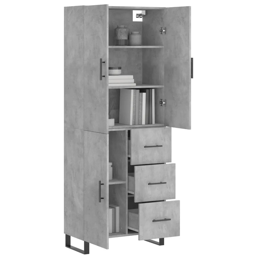 Credenza Grigio Cemento 69,5x34x180 cm in Legno Multistrato 3195927