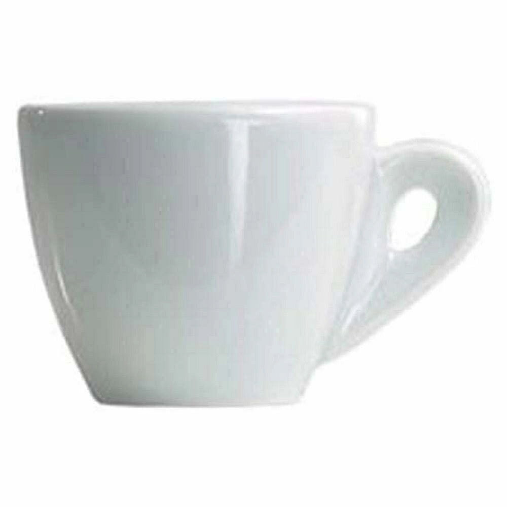 Trade Shop - Set 6 Tazzine Servizio Da Caffe Tazzina Alta In Ceramica Bianca Da Cucina -