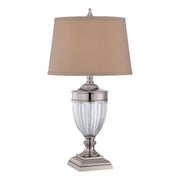 Lampada da tavolo Dennison nichel lucido crema E27 Quoizel