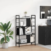 Libreria-Scaffale per Libri-Mobile di Stoccaggio Rovere Nero 75 x 30 x 123,5 cm Legno multistrato