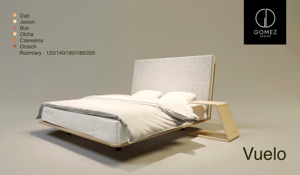 LETTO IMBOTTITO VUELO 160x200 SOLIK ROVERE NATURALE