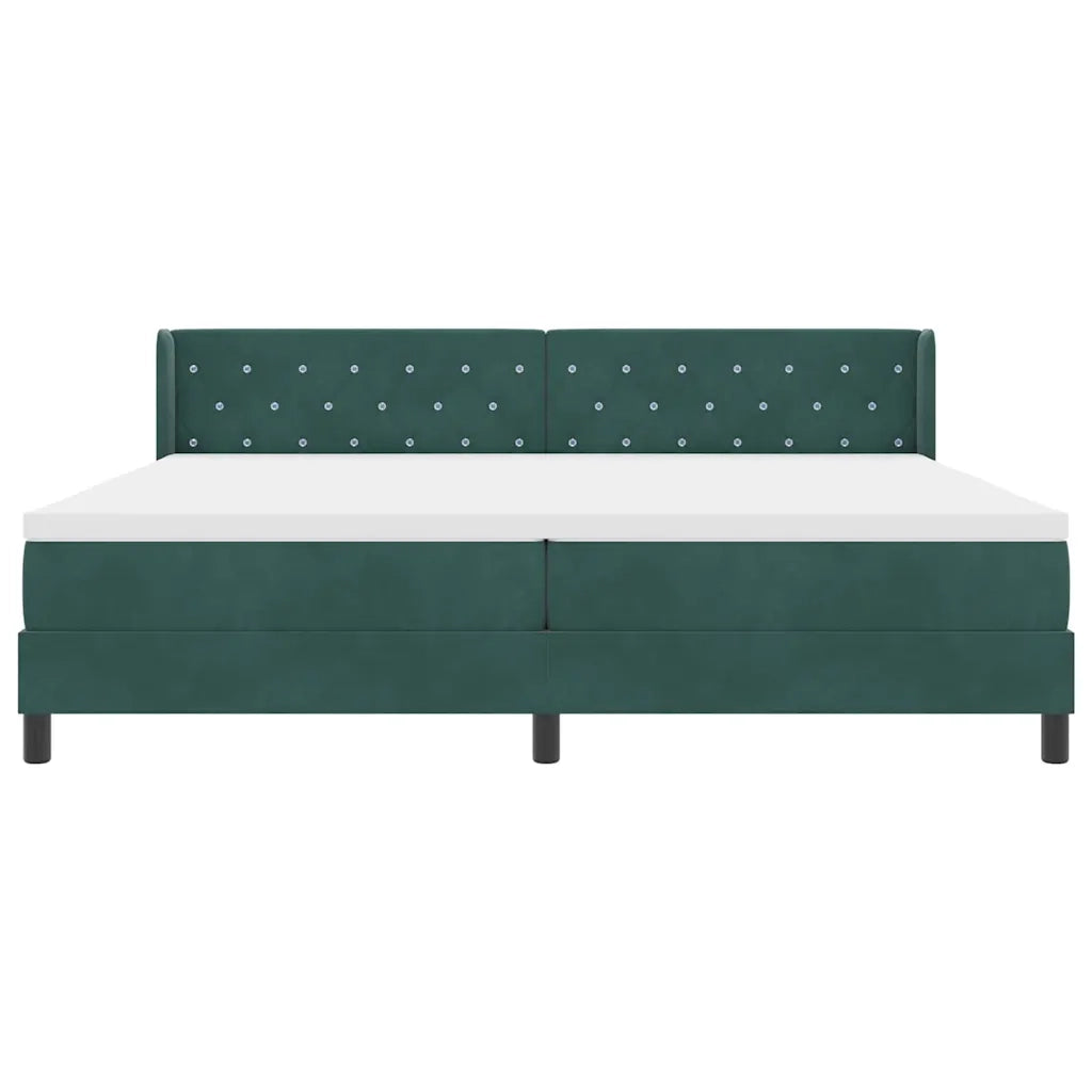 Letto a molle con testiera Verde Scuro 200 x 200 cm Velluto 3341435