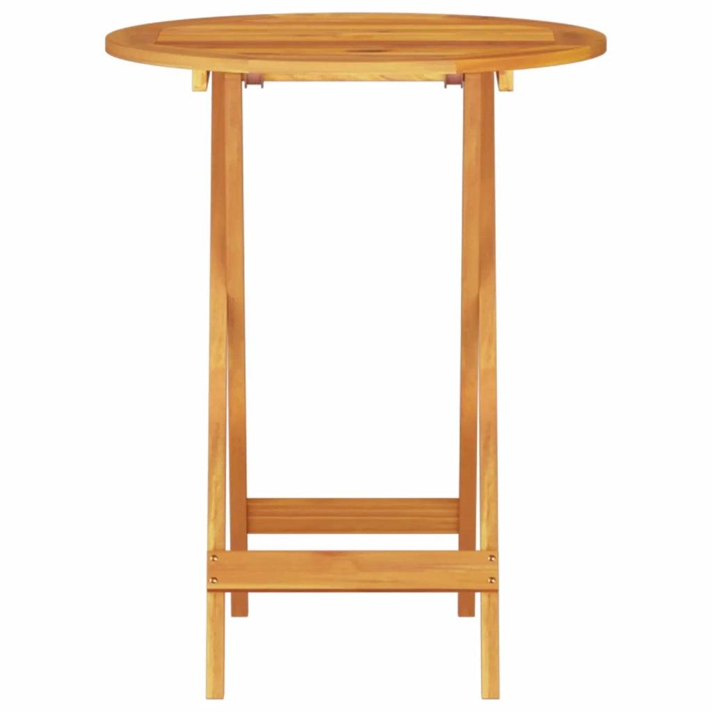 Set Bistro Pieghevole 3 pcs Marrone Legno di Acacia Massello