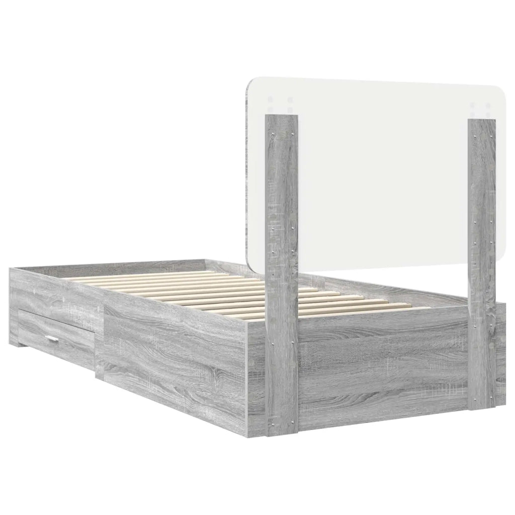 Struttura del letto Grigio Sonoma 90 x 190 cm Legno multistrato 3412842