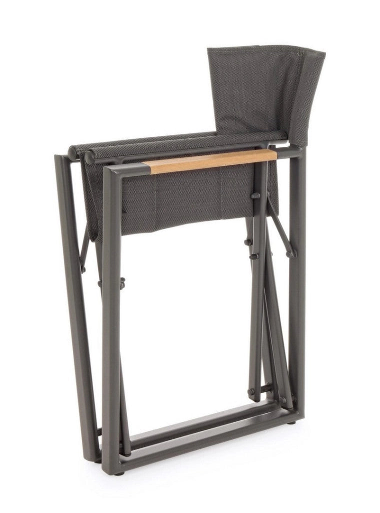 Set 2 Sedie Pieghevoli da Regista 51x54x86 cm in Alluminio Lagun Antracite