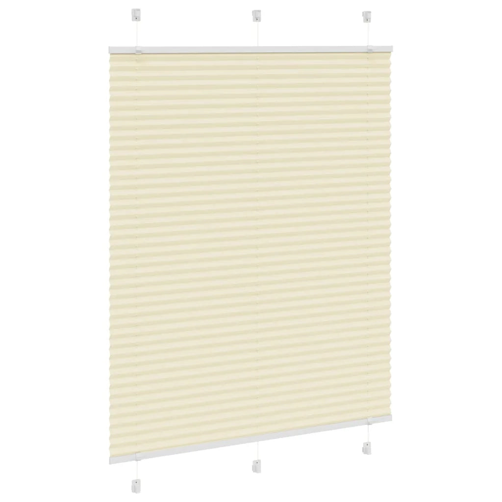 vidaXL Tenda Plissettata Crema 110x150 cm Larghezza Tessuto 109,4 cm