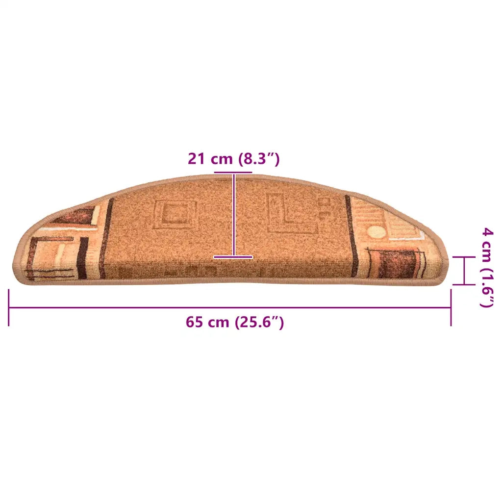 Tappetini Autoadesivi per Scale 15 pz Beige 65x21x4 cm 322411