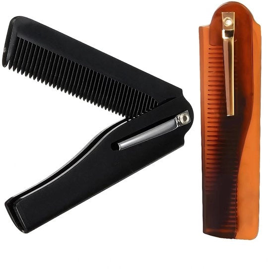 Due opvougbili kamme, barba kam, mini kam, opvougbile kam, denti per lo stile, tas per capelli, kam per capelli, adatto per tutti i tipi di capelli