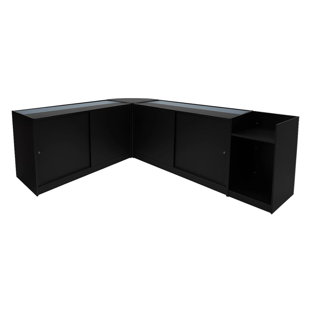 Set Banconi Nero Eclipse LED 2 x C1500 LM60 TB60 con Serrature e Vetrina
