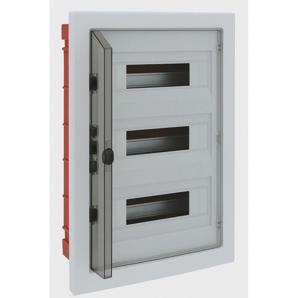 Centralino da incasso 36 moduli con portello fumé e telaio estraibile, bianco, 460x500x80 mm, ideale per installazioni elettriche domestiche e professionali