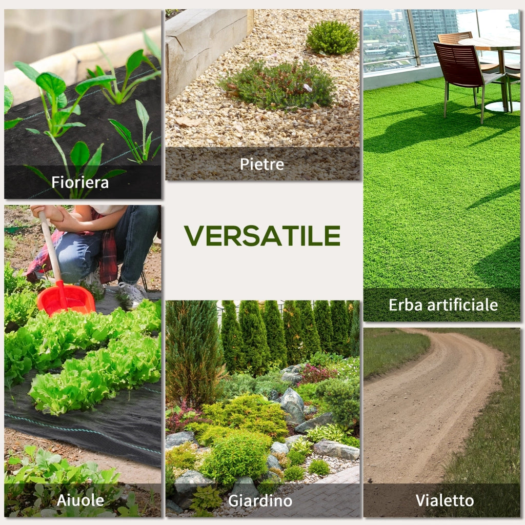Telo per Pacciamatura 100x2 m Traspirante e Anti-UV in Polipropilene Nero