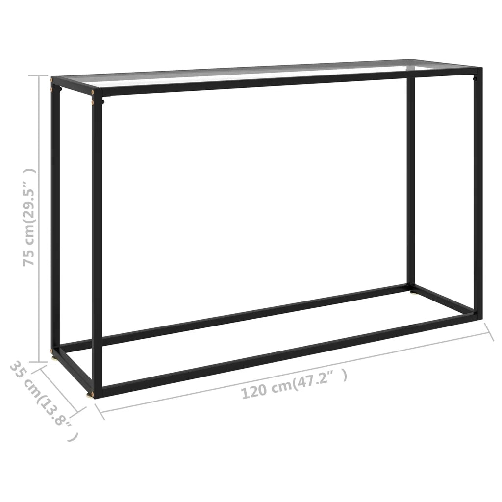 Tavolo Consolle Trasparente 120x35x75 cm in Vetro Temperato 322815
