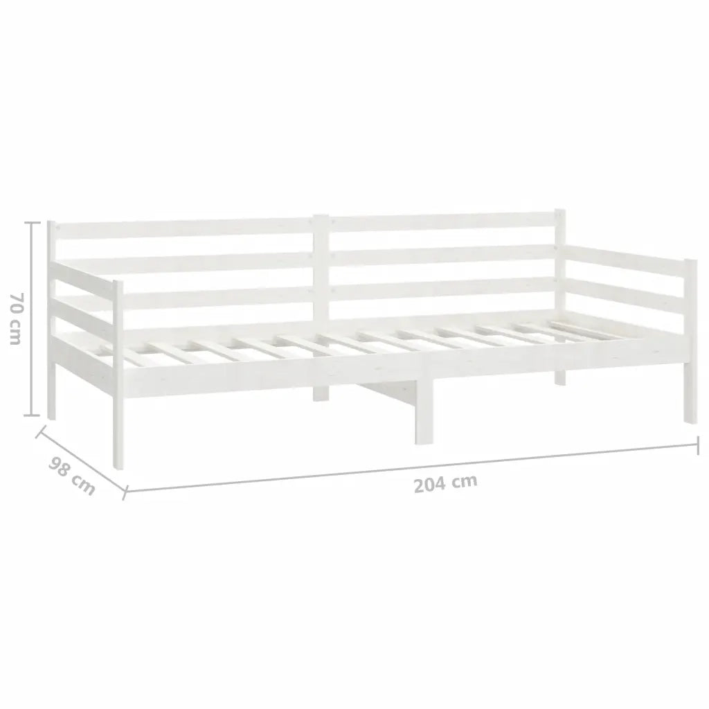 Divano Letto con Cassetti 90x200 cm Bianco in Massello di Pino cod mxl 58936