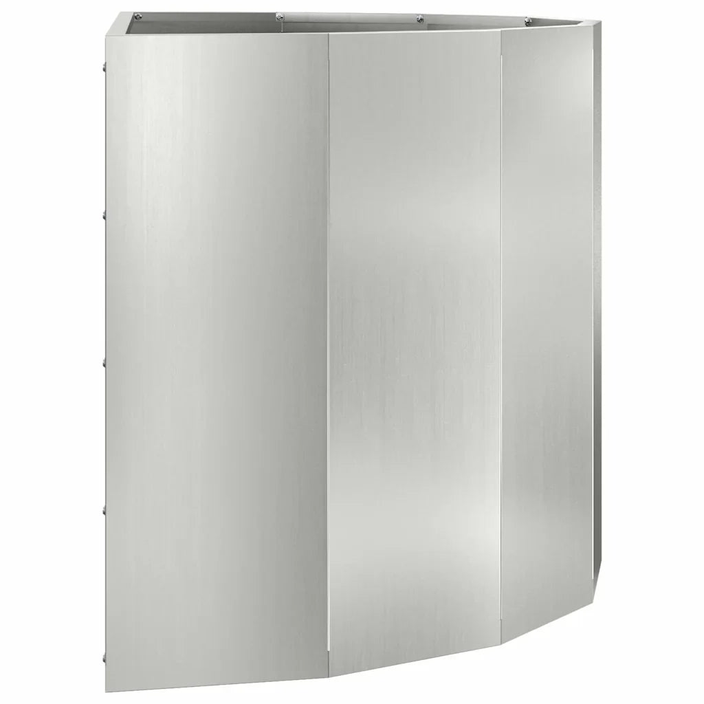 Fioriera semicircolare moderna per esterni 90 x 45 x 50 cm design elegante acciaio zincato argento 02_0052955