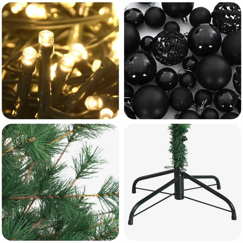 Albero di Natale artificiale con palline 210 cm 300 LED 3466362