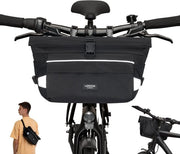 Zaino da Bicicletta 2 in 1 per Manubrio e Spalla - Tasca da Bikepacking per il Manubrio con Riflessi - Impermeabile