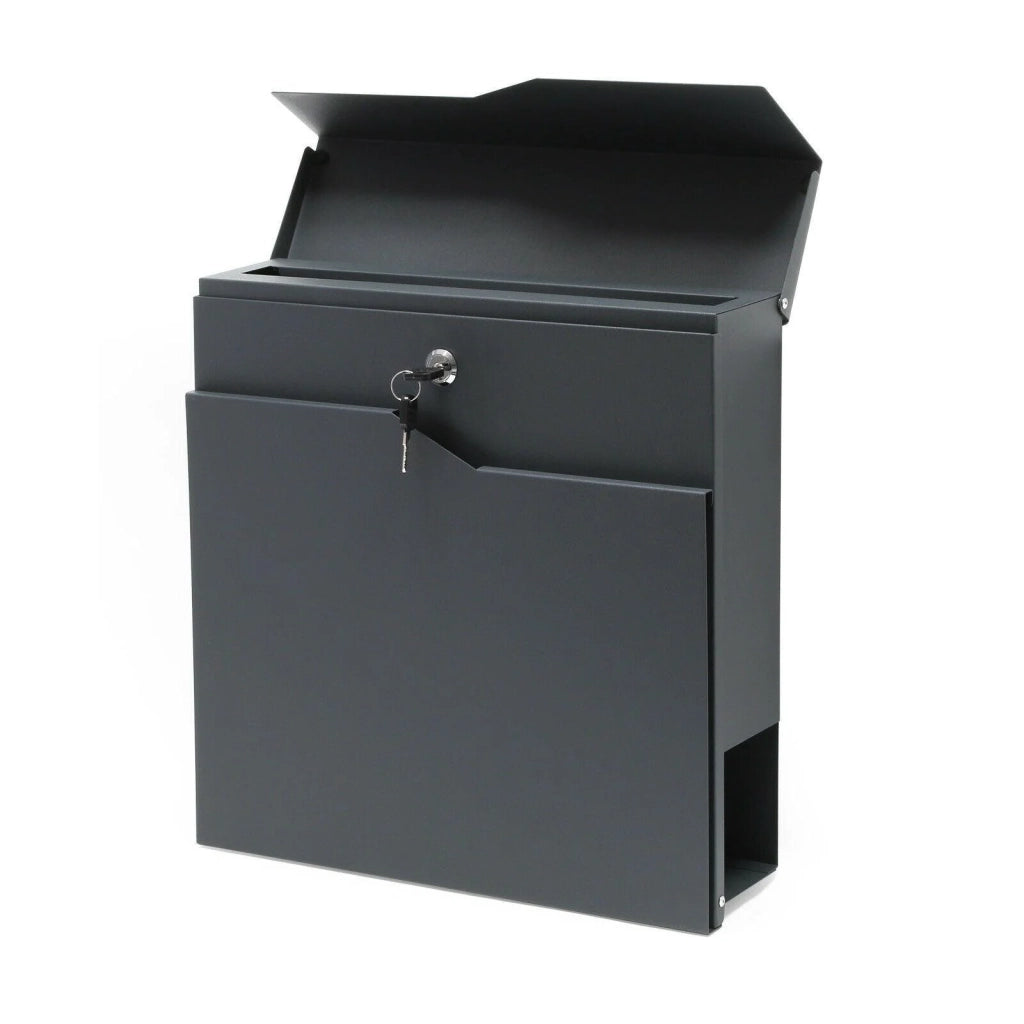 Cassetta postale/portagiornali/riviste da parete di design acciaio zincato 37 x 37 x 10,5 cm antracite 16_0000090
