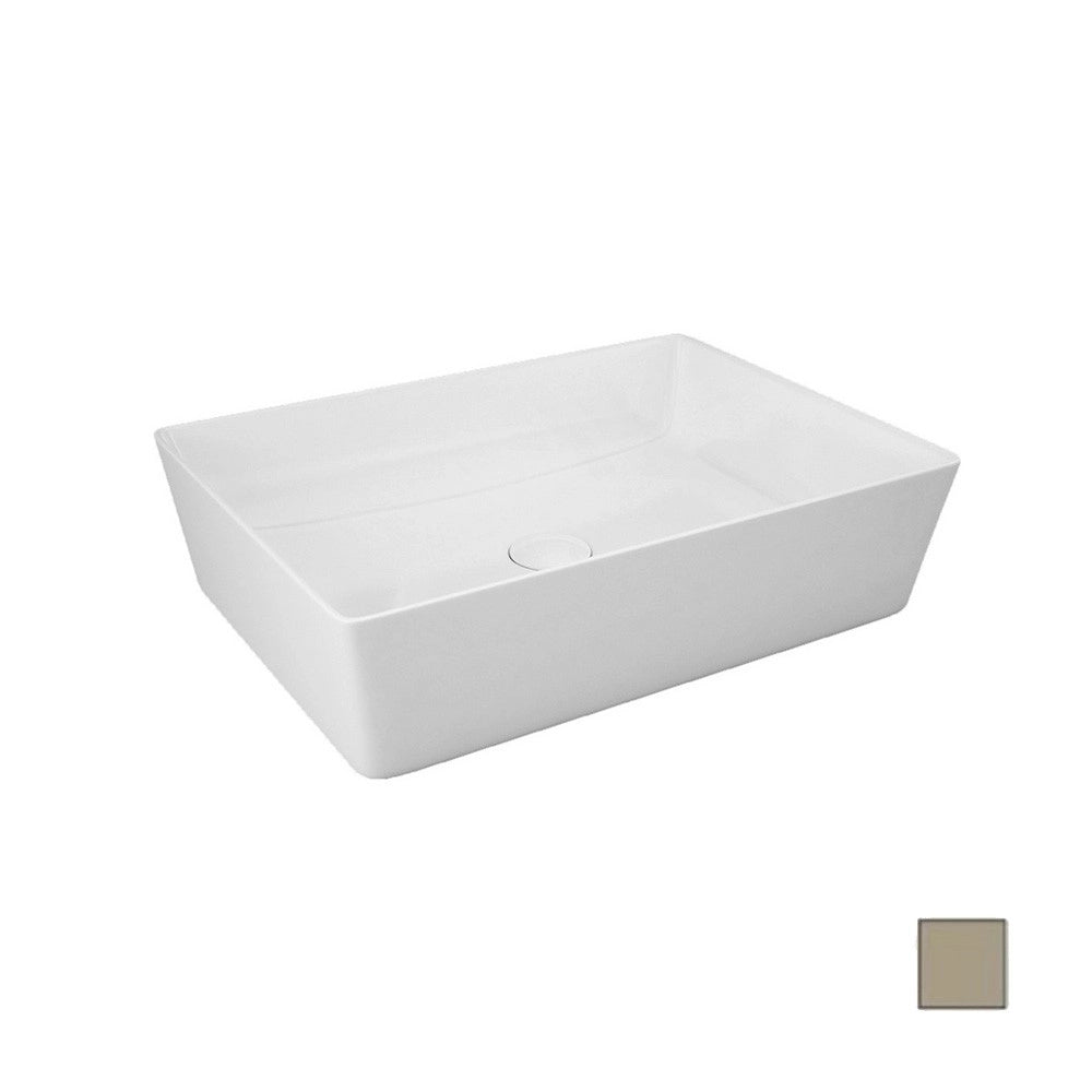 Lavabo da appoggio feeling rettangolare cappuccino opaco