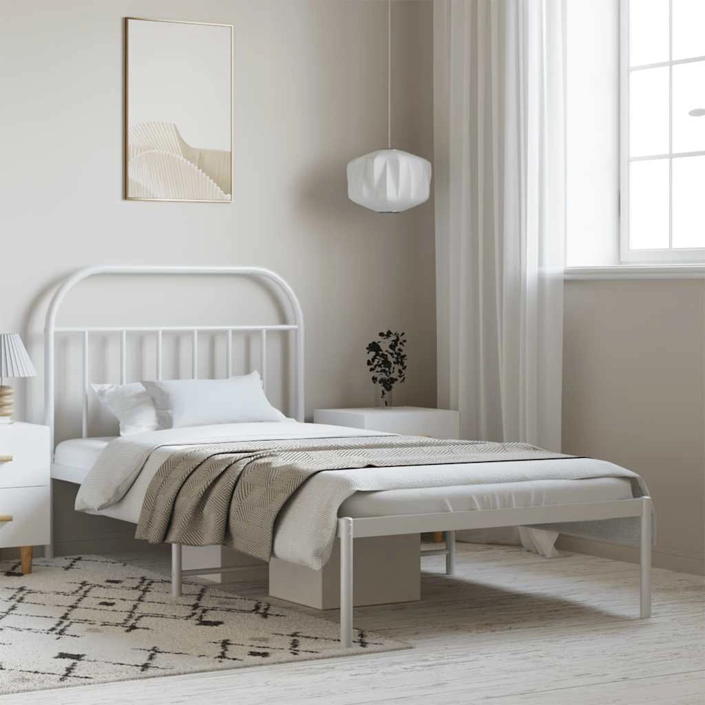Giroletto con Testiera Metallo Bianco 100x190 cmcod mxl 118607