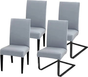 Copricoperte per Sedie, Set di 4, Copricoperte per Sedie Stendardi, Copricoperte per Sedie Universali in Poliestere per Sala da Pranzo, Hotel, Tavola, Decorazione di Festa, Matrimonio, Grigio chiaro