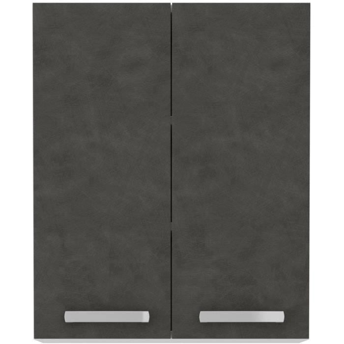 Mobile alto con ante battenti - Grigio opaco - L 60 cm x P 31,6 x H 72 cm - LASSEN