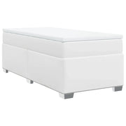Letto singolo | Letto per adulti | Giroletto a Molle con Materasso Bianco 80x200 cm in Similpelle