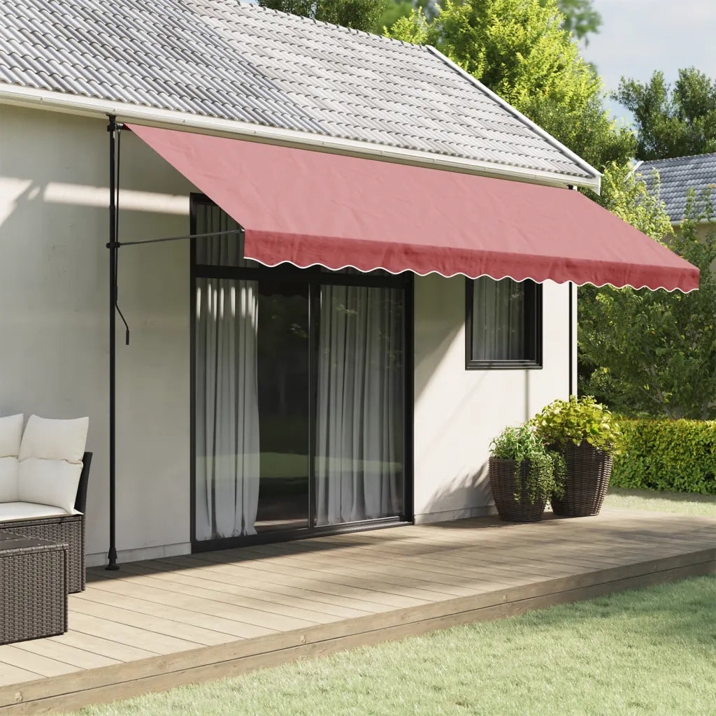 vidaXL Tessuto di Ricambio per Mantovana Tenda Strisce Bordeaux 4,5 m