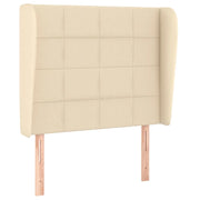 Testiera | Testata ad Orecchio Crema 93x23x118/128 cm in Tessuto