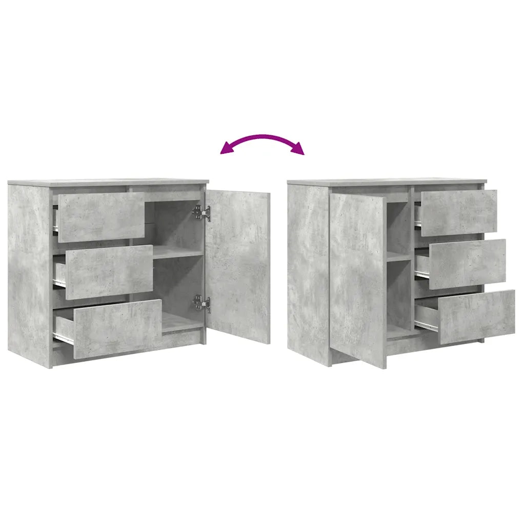 vidaXL Credenza con Cassetto Grigio Cemento 71x35x65 cm in Truciolato