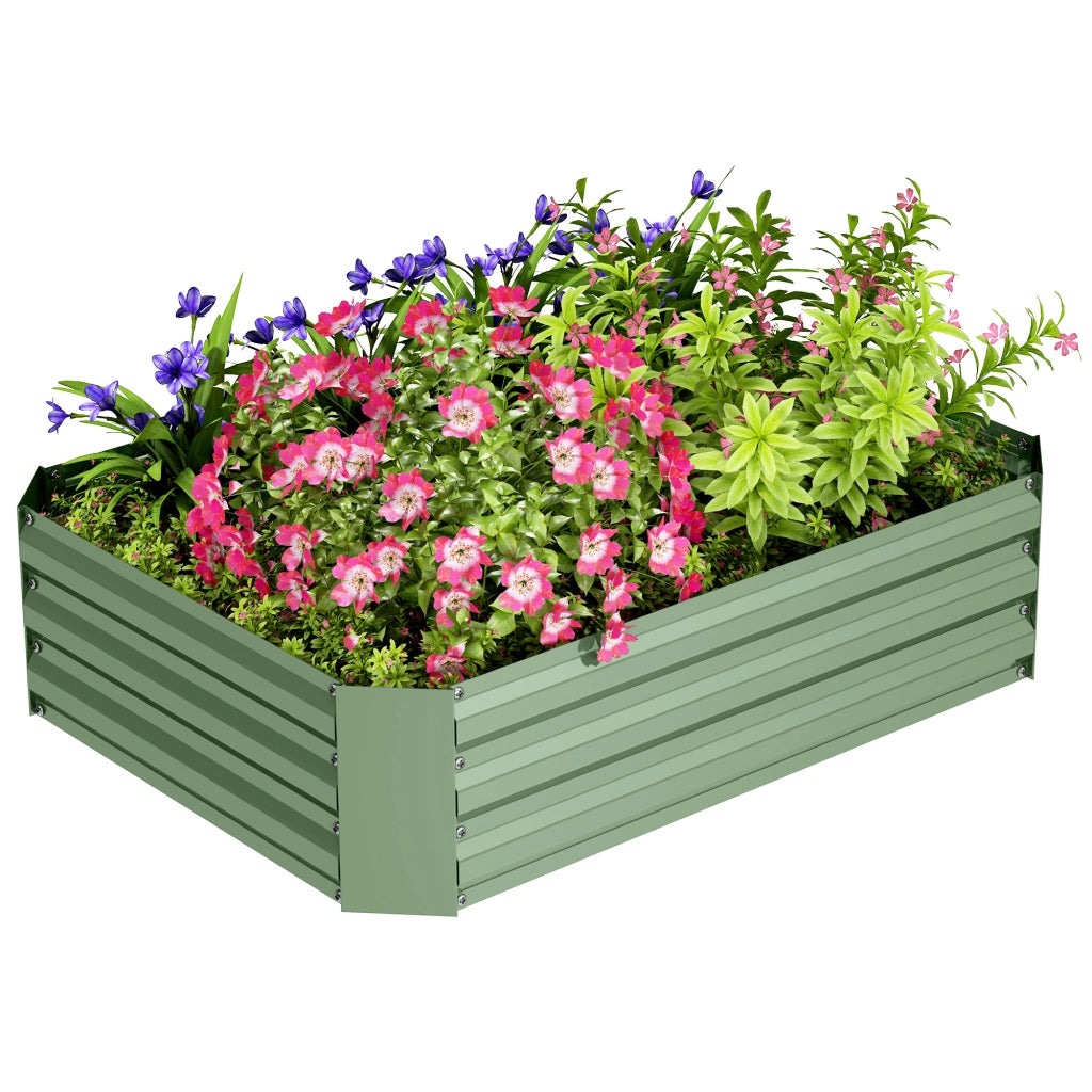 Hochbeet in acciaio zincato per giardino ¨C zephmum ¨C 120x90x30 cm verde scuro